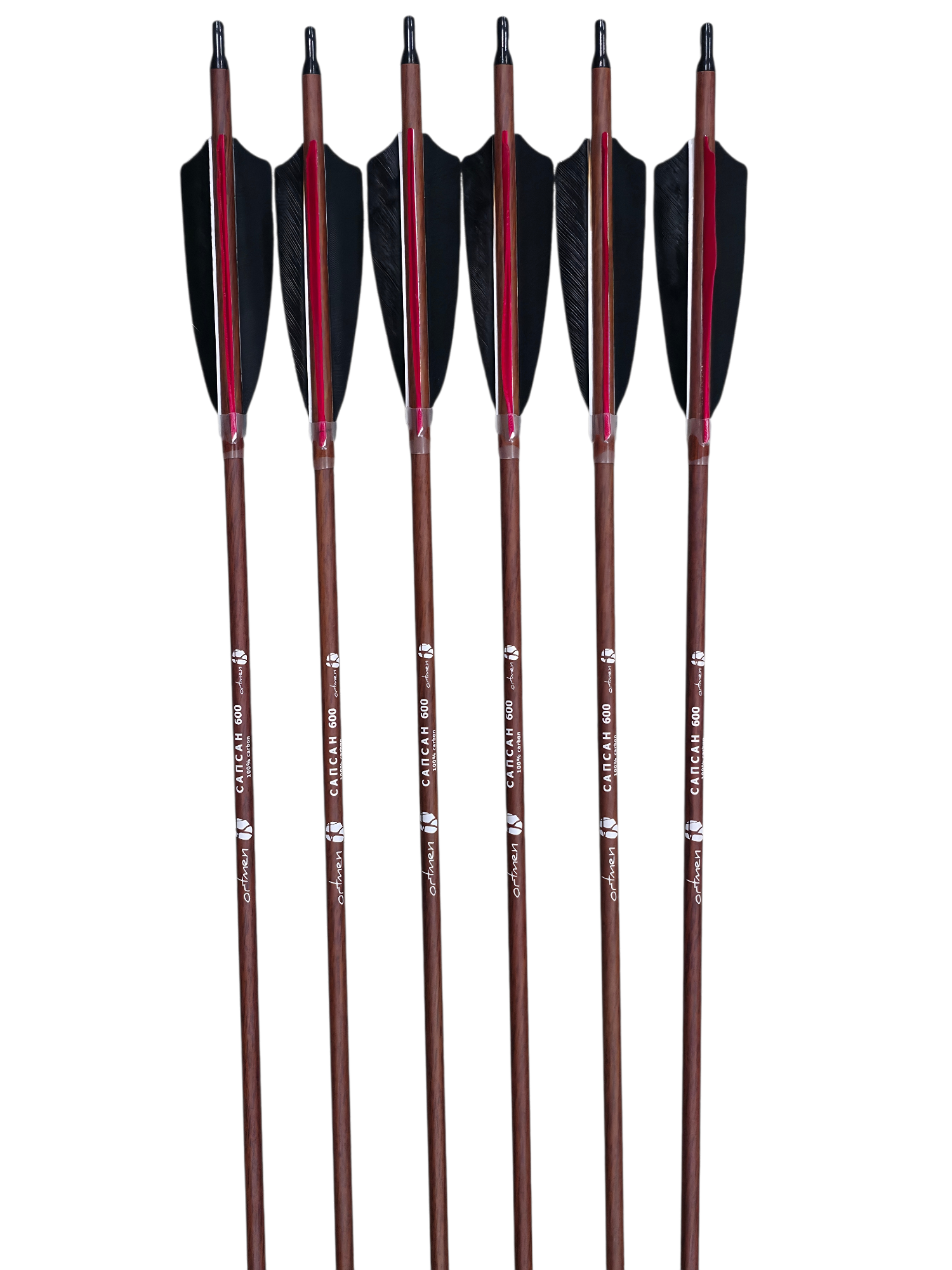 Стрела лучная карбон пот дерево САПСАН натуральное оперение