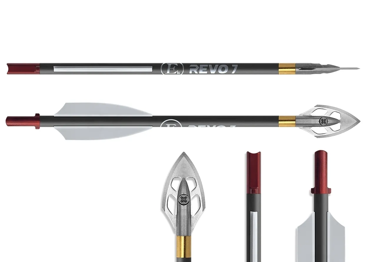 Стрела карбоновая 6,5" для арбалета Ek Revo 7 наконечник Broadhead (комплект 7 шт.)