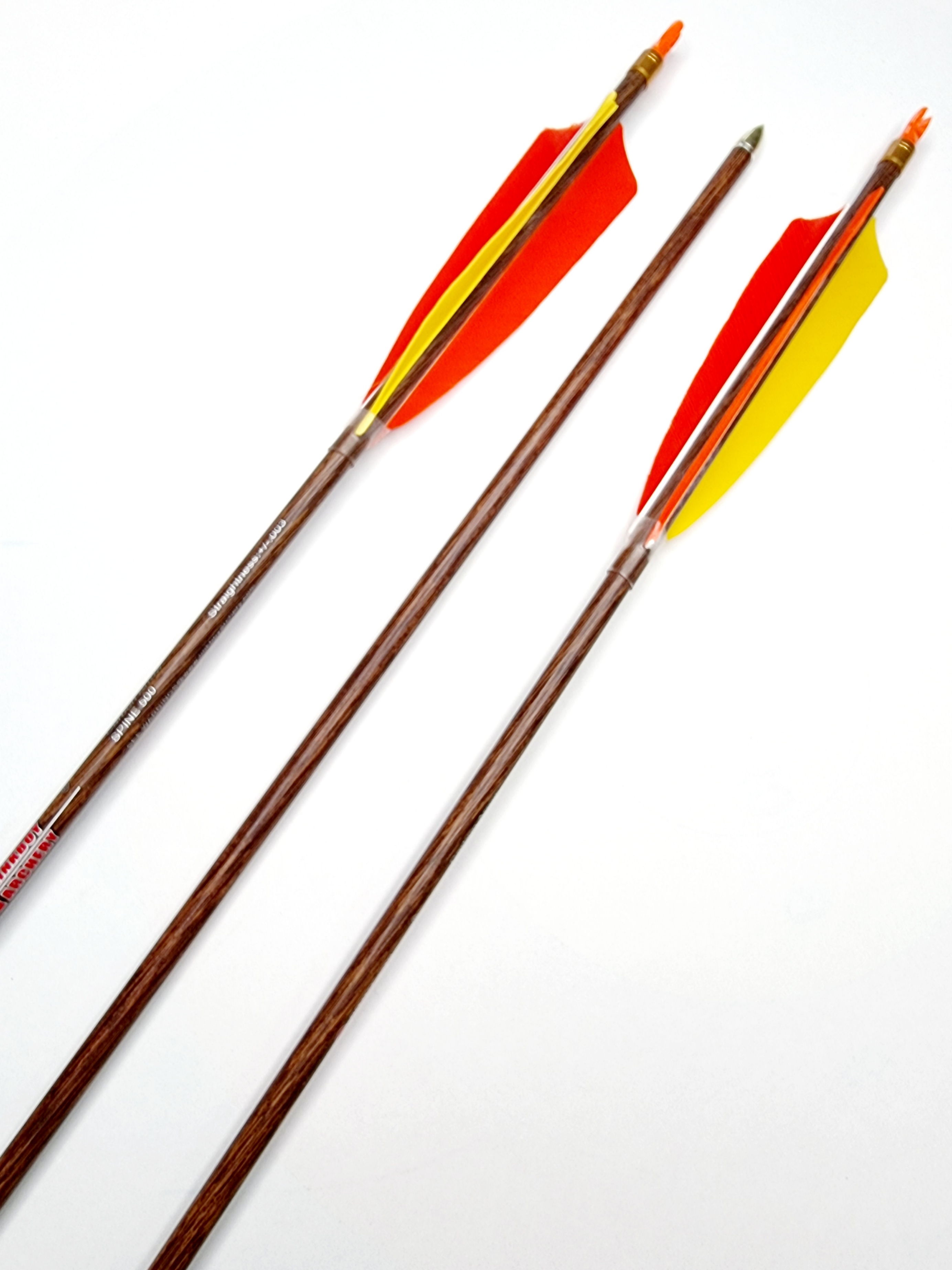 Стрела лучная карбоновая LinkBoy ID 6.2 Wood в сборе натуральное оперение